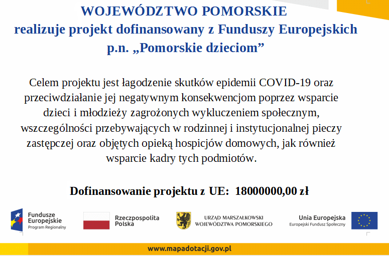 Powiat człuchowski realizuje projekt „Pomorskie dzieciom”